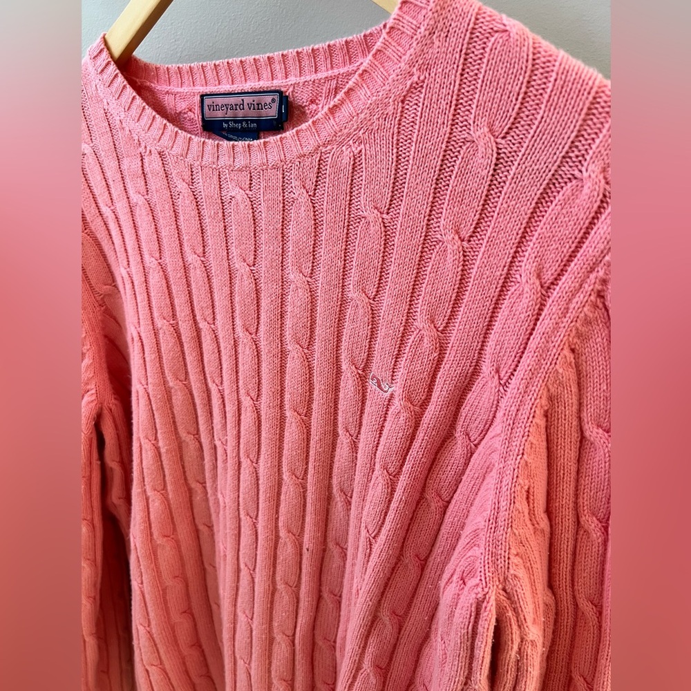 Vineyard Vines Pink Cable Knit Sweater